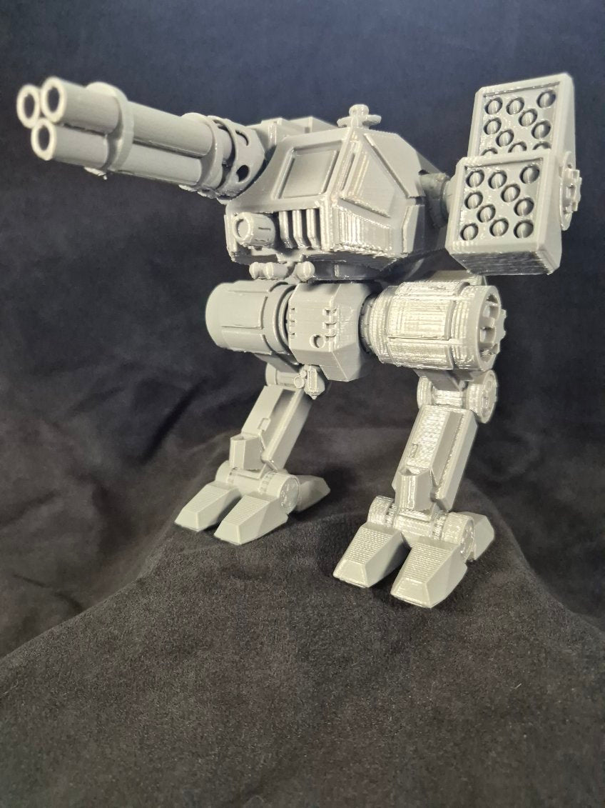 Custom 3D printed BattleMech model - angled hero shot showing detail and scale